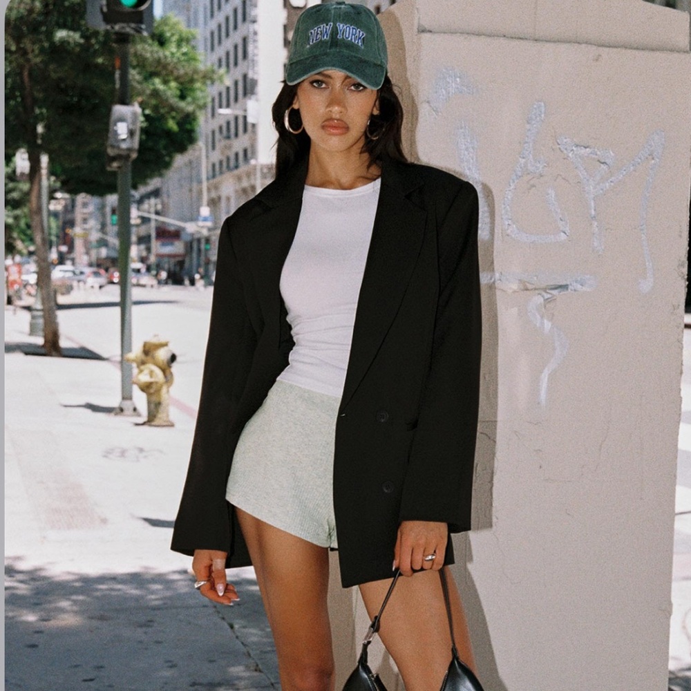 Black Double-Breasted Women's Blazer Lionness Princess Polly